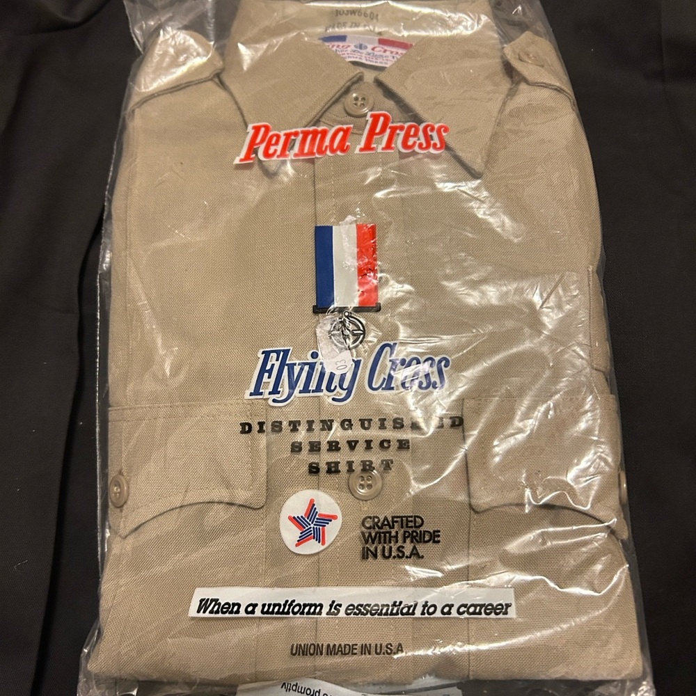 NEW Flying Cross Uniform Shirt All Weather DeLuxe Tropical Sz 44 XL Made USA NWT